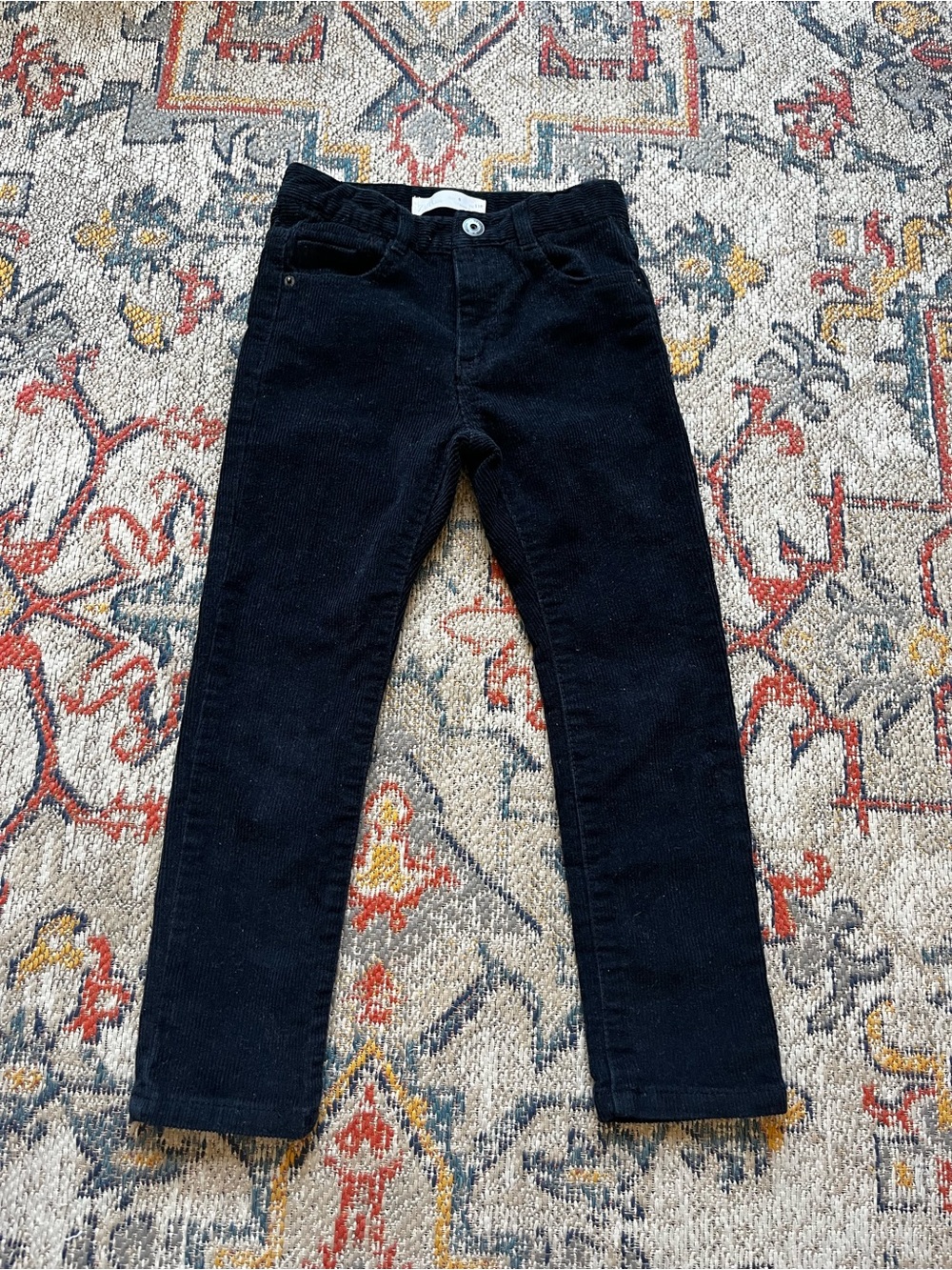 Zara Black/Navy Corduroy Trousers with White Label Size 6